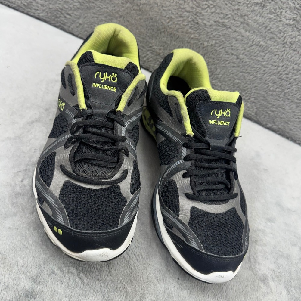 Ryka Influence Training Shoes Womens 9 Black Lime Green Good‎ Cross Trainers